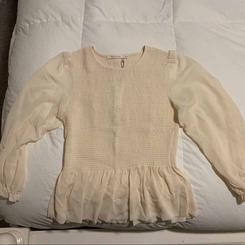 Ivory Smocked Blouse